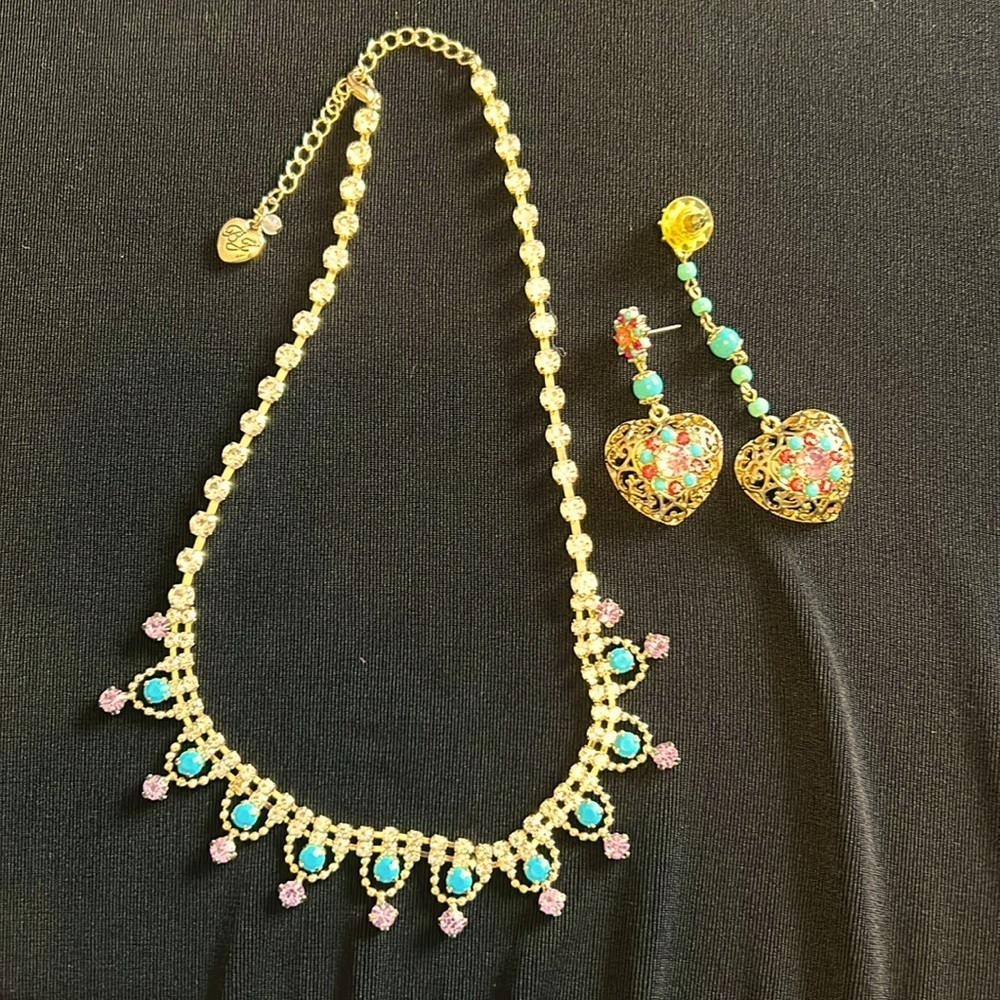 BETSEY Johnson Necklace and Earrings NWOT